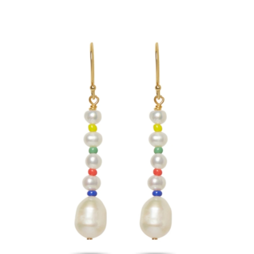 Argento Vivo Rainbow Pearl Drop Earrings